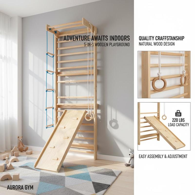 Wooden Stall Bars 31.5x23.6x86 - Gymnastic Ring Wood ulasan dan harga